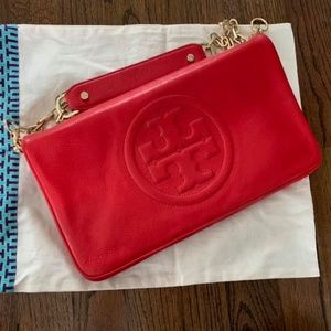 Tory Burch Red Leather Shoulder Bag